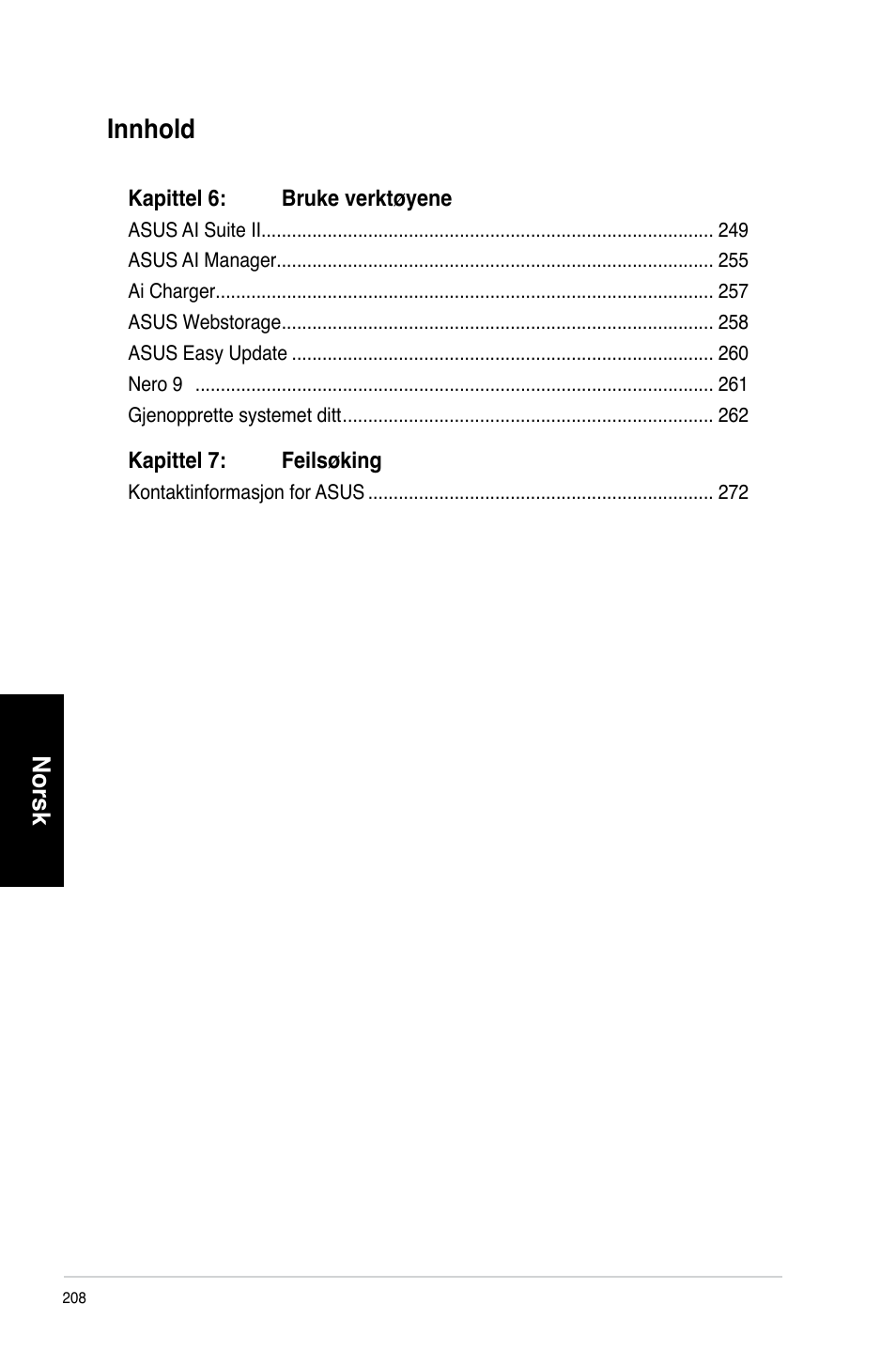 Innhold | Asus CM6731 User Manual | Page 210 / 342