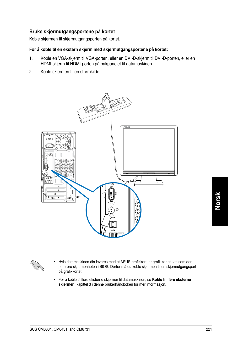 Norsk | Asus CM6731 User Manual | Page 223 / 342