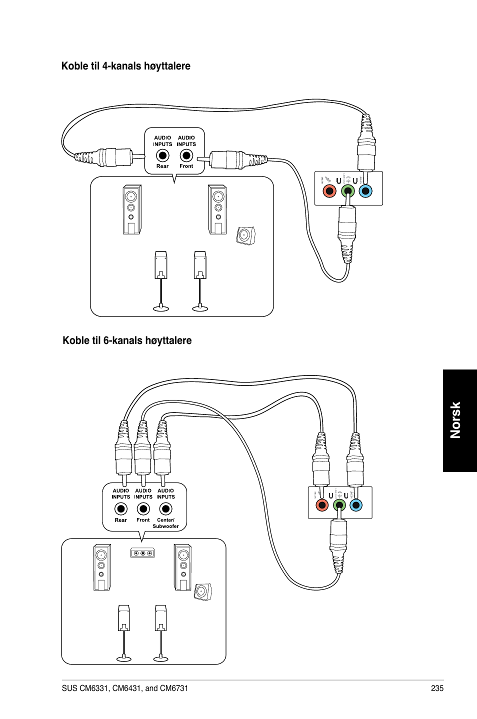 Norsk | Asus CM6731 User Manual | Page 237 / 342