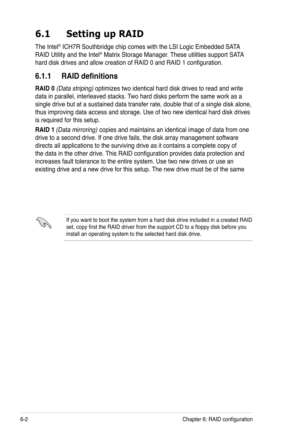 1 setting up raid, 1 raid definitions | Asus RS120-E5/PA2 User Manual | Page 102 / 156