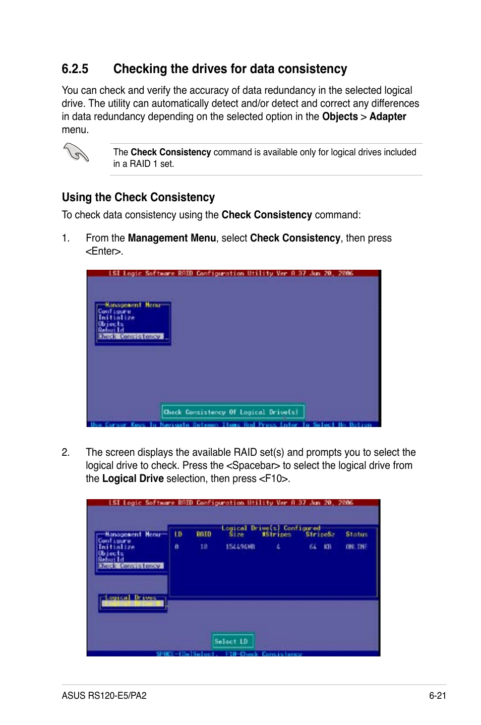 Checking.the.drives.for.data.consistency | Asus RS120-E5/PA2 User Manual | Page 121 / 156
