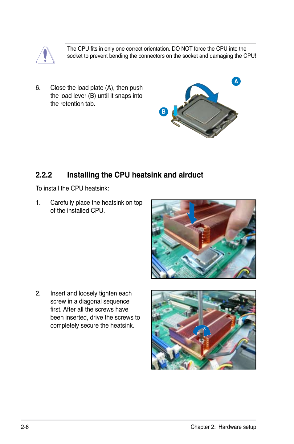 Installing.the.cpu.heatsink.and.airduct | Asus RS120-E5/PA2 User Manual | Page 24 / 156