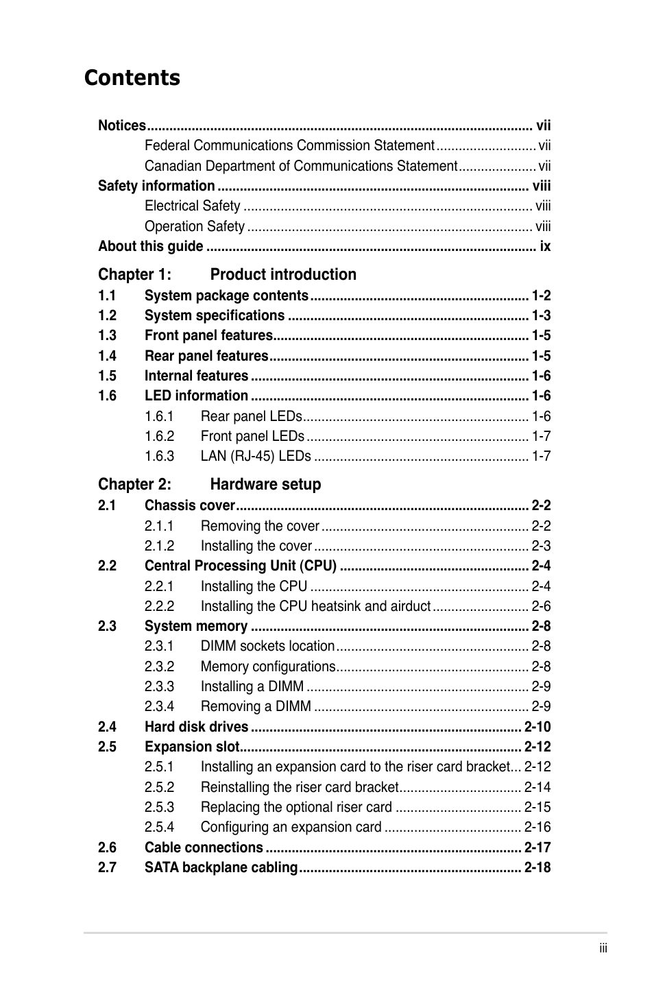 Asus RS120-E5/PA2 User Manual | Page 3 / 156