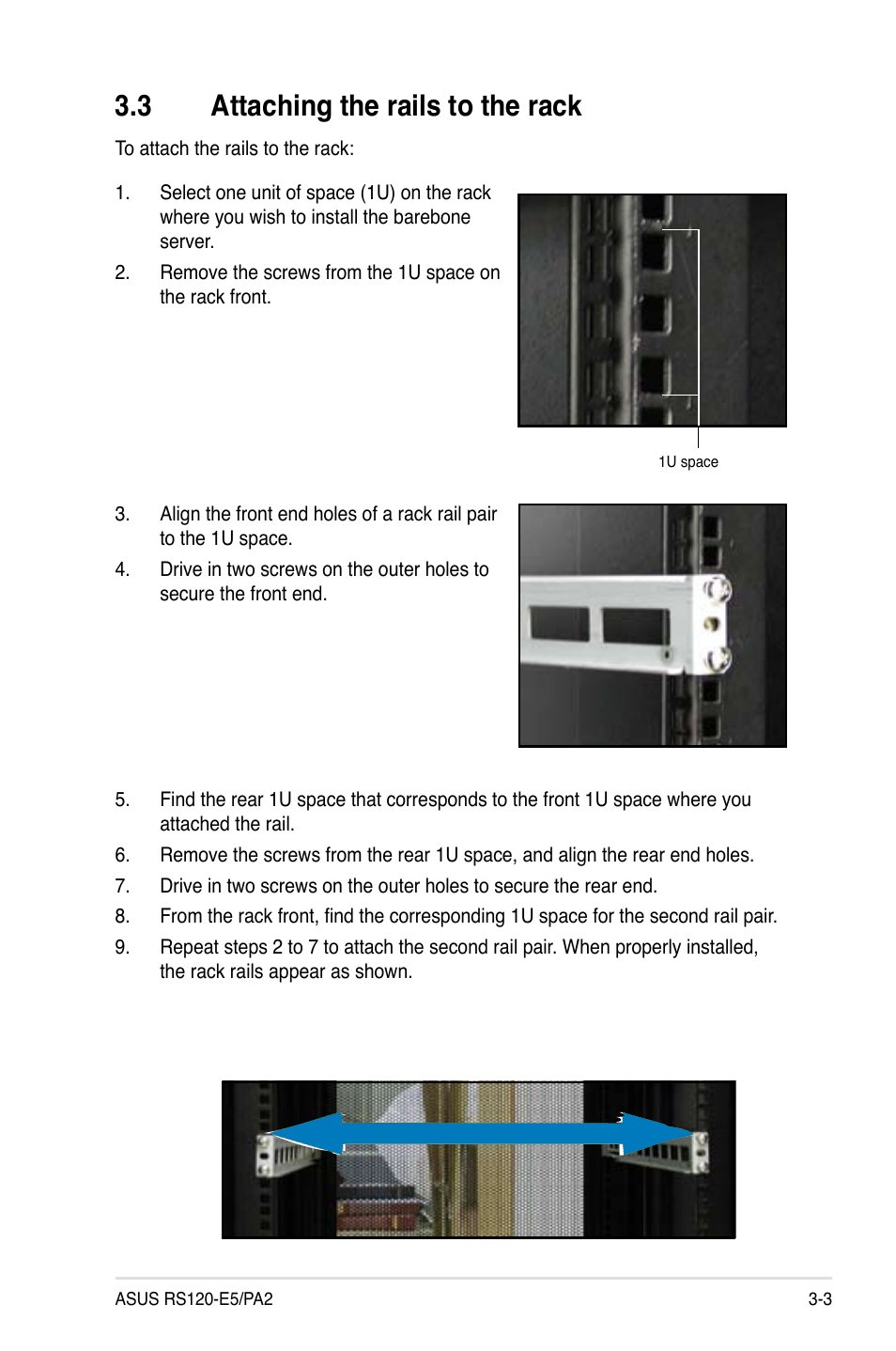Attaching.the.rails.to.the.rack | Asus RS120-E5/PA2 User Manual | Page 49 / 156