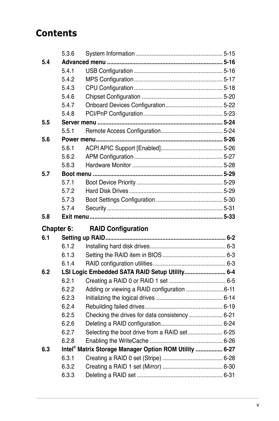 Asus RS120-E5/PA2 User Manual | Page 5 / 156