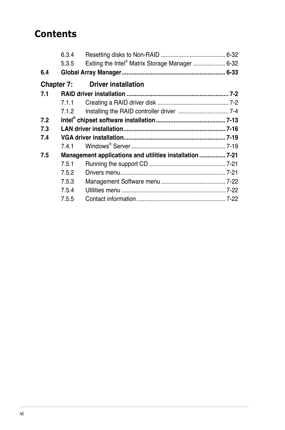 Asus RS120-E5/PA2 User Manual | Page 6 / 156