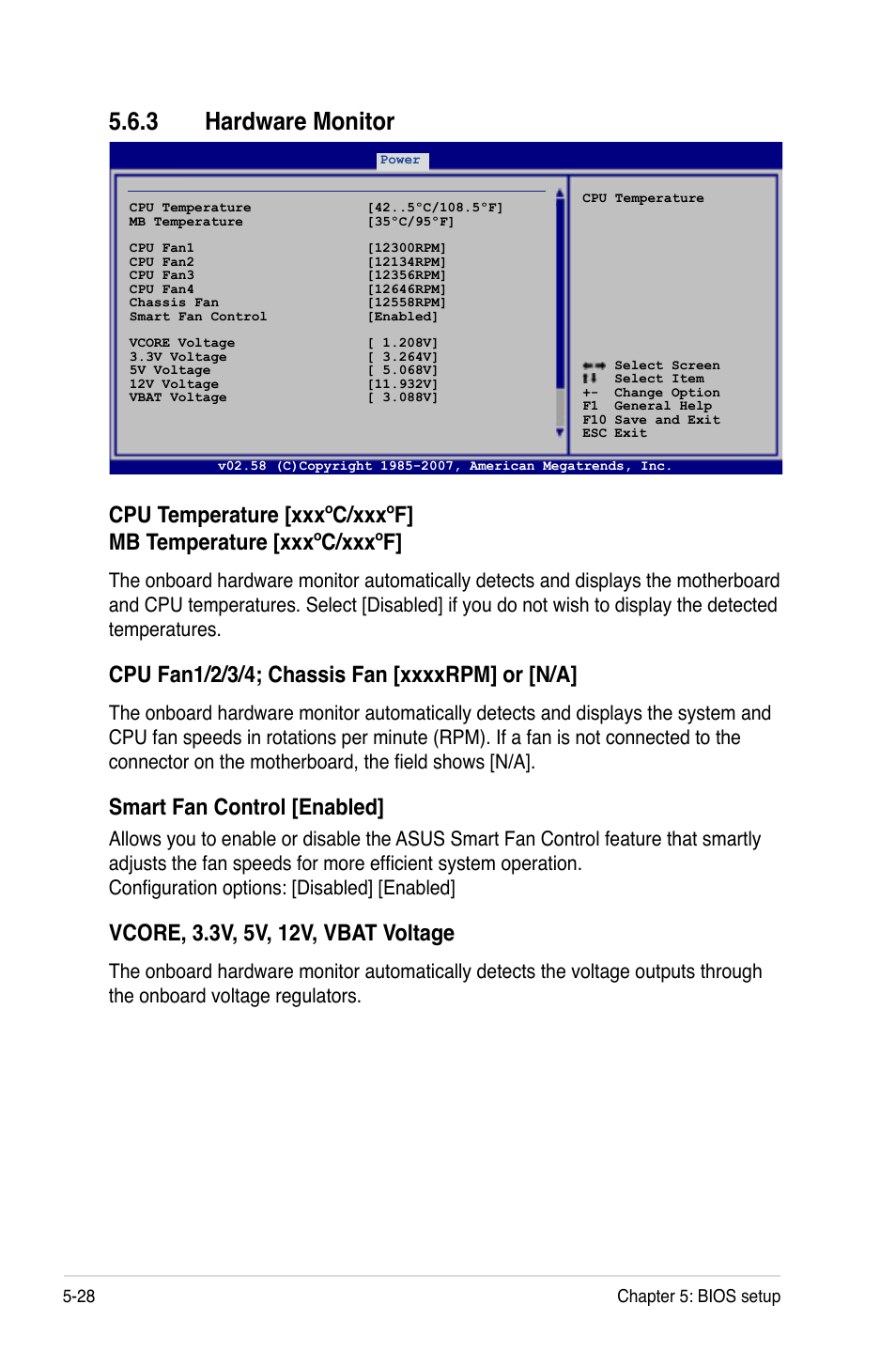 Hardware.monitor, Smart.fan.control.[enabled | Asus RS120-E5/PA2 User Manual | Page 94 / 156