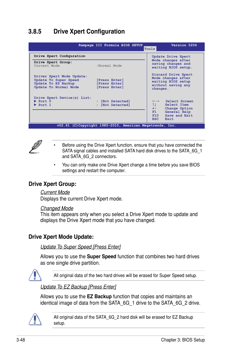 5 drive xpert configuration, Drive xpert mode update, Drive xpert group | Asus Rampage III Formula User Manual | Page 132 / 172