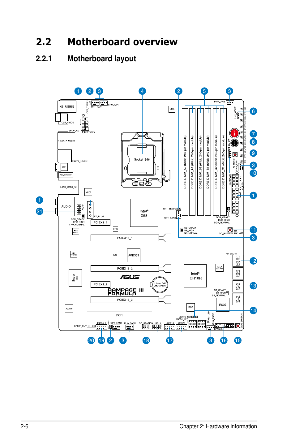 2 motherboard overview | Asus Rampage III Formula User Manual | Page 34 / 172