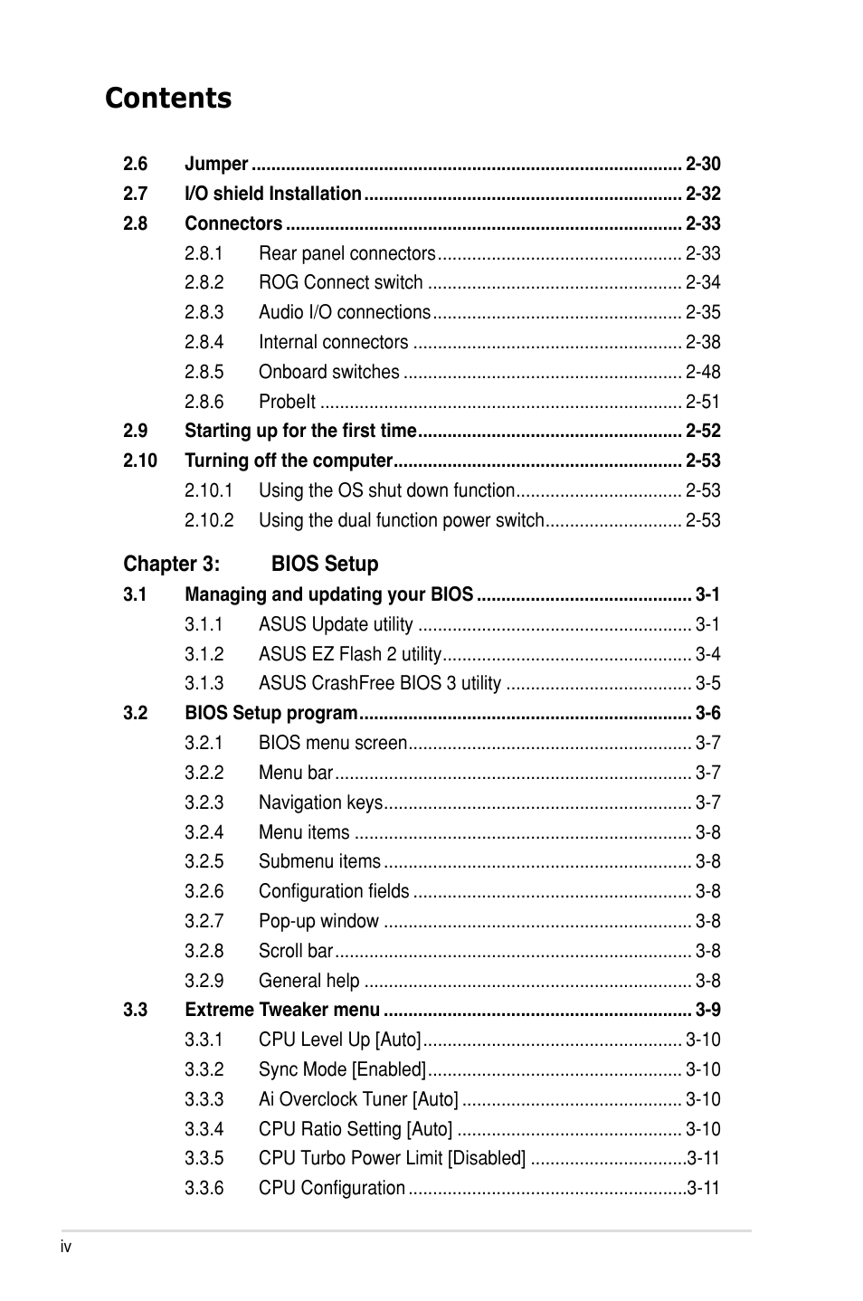 Asus Rampage III Formula User Manual | Page 4 / 172