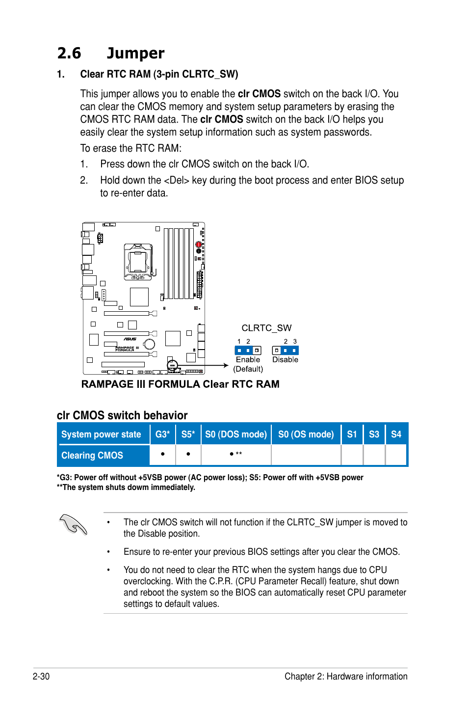 6 jumper | Asus Rampage III Formula User Manual | Page 58 / 172