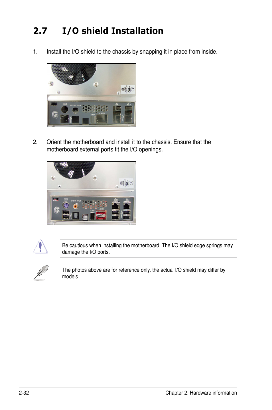 7 i/o shield installation | Asus Rampage III Formula User Manual | Page 60 / 172