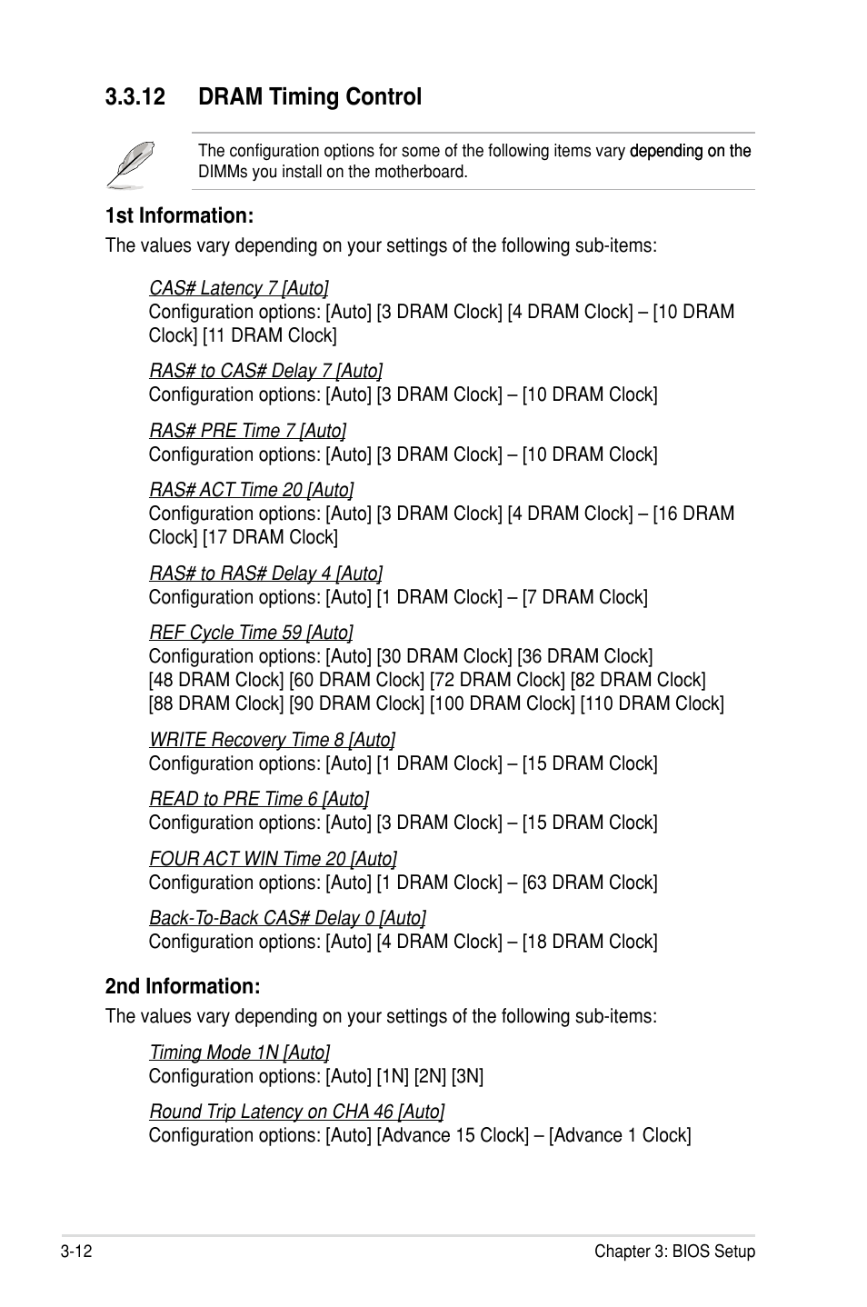 12 dram timing control | Asus Rampage III Formula User Manual | Page 96 / 172