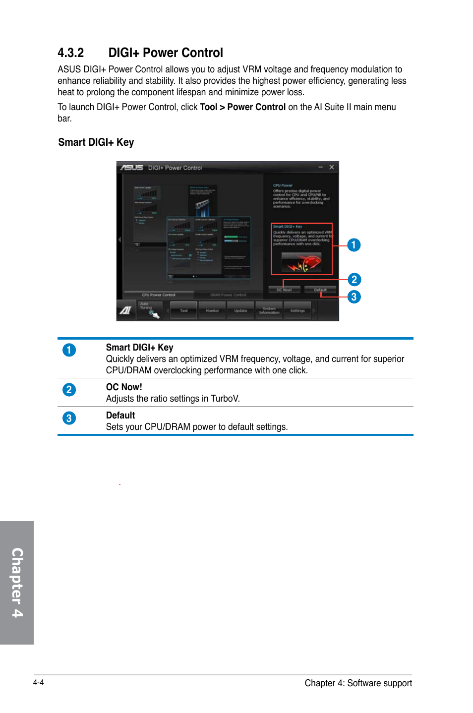 2 digi+ power control, Digi+ power control -4, Chapter 4 | Asus M5A97 EVO R2.0 User Manual | Page 122 / 178