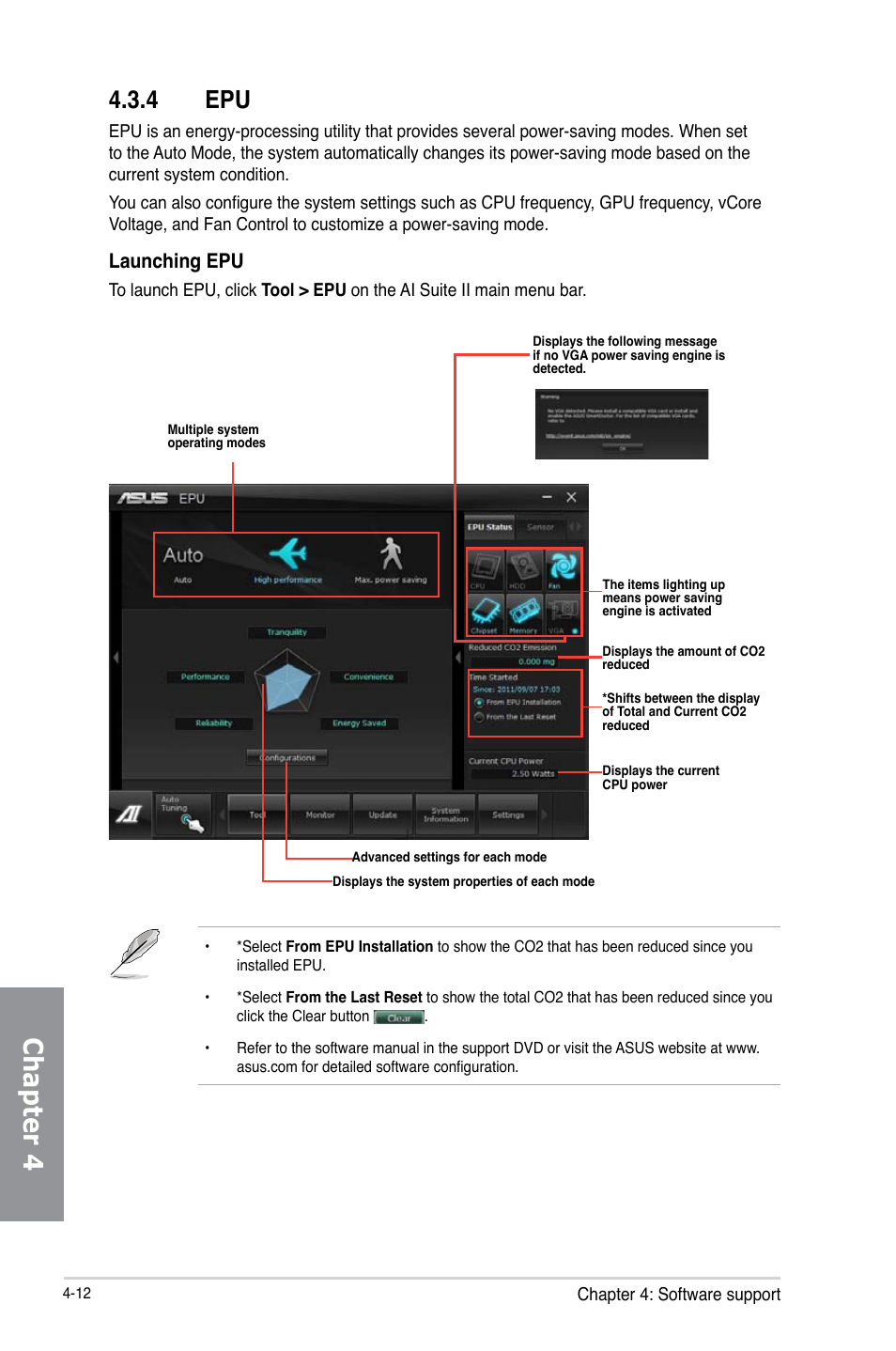 4 epu, Epu -12, Chapter 4 | Launching epu | Asus M5A97 EVO R2.0 User Manual | Page 130 / 178