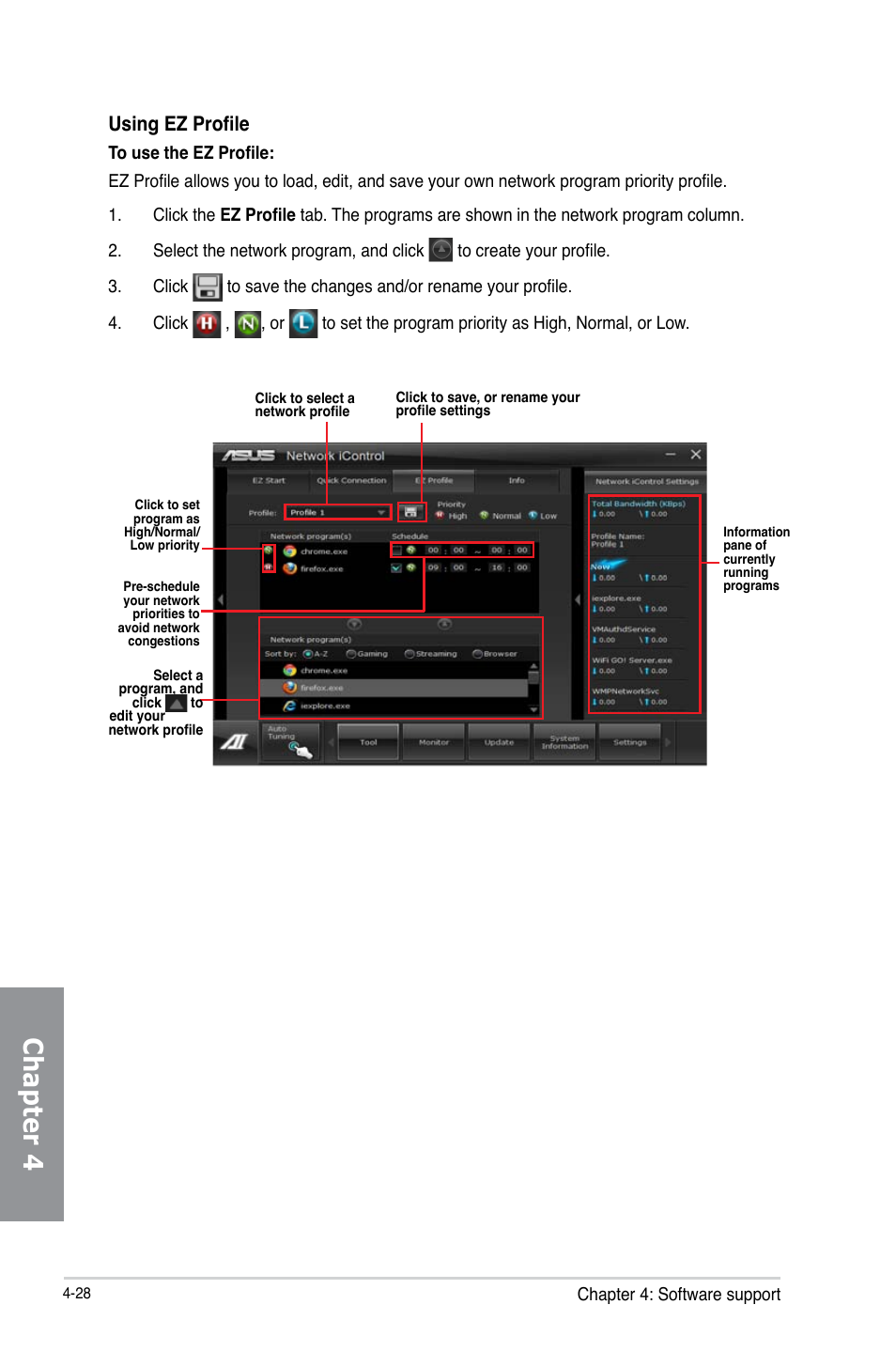 Chapter 4, Using ez profile | Asus M5A97 EVO R2.0 User Manual | Page 146 / 178