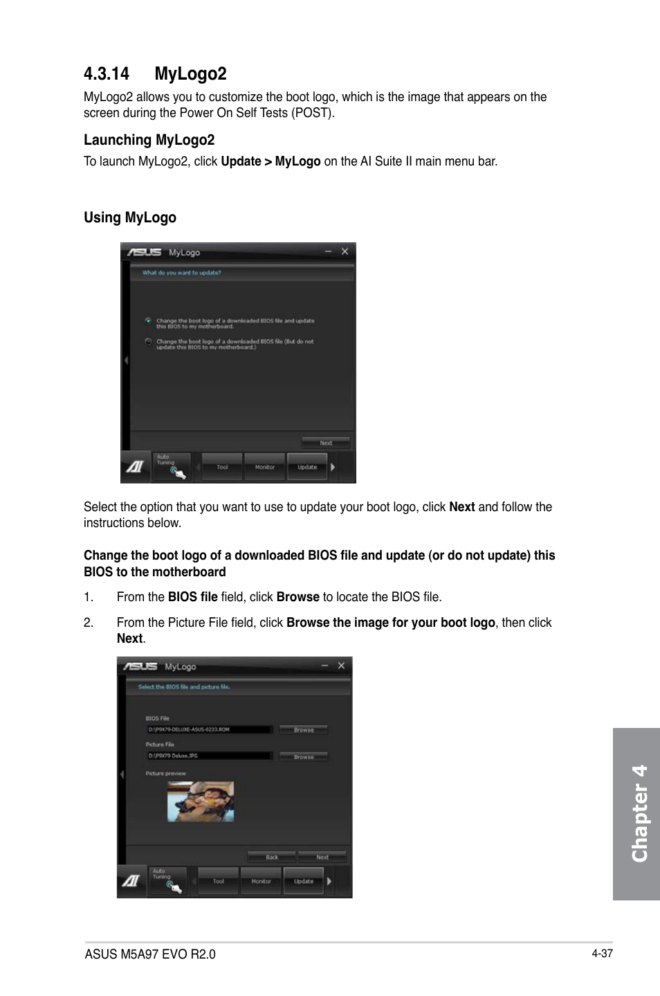 14 mylogo2, Mylogo2 -37, Chapter 4 | Asus M5A97 EVO R2.0 User Manual | Page 155 / 178