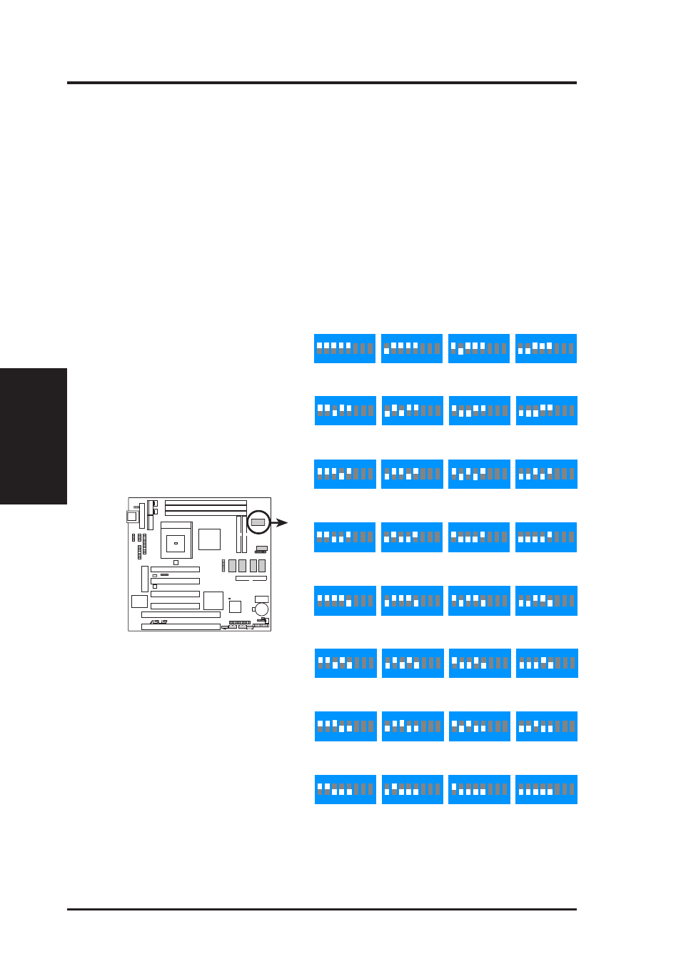 Hardware setup, 20 asus mes-b user’s manual, Mes-b cpu external frequency settings | Asus MES-B User Manual | Page 20 / 104