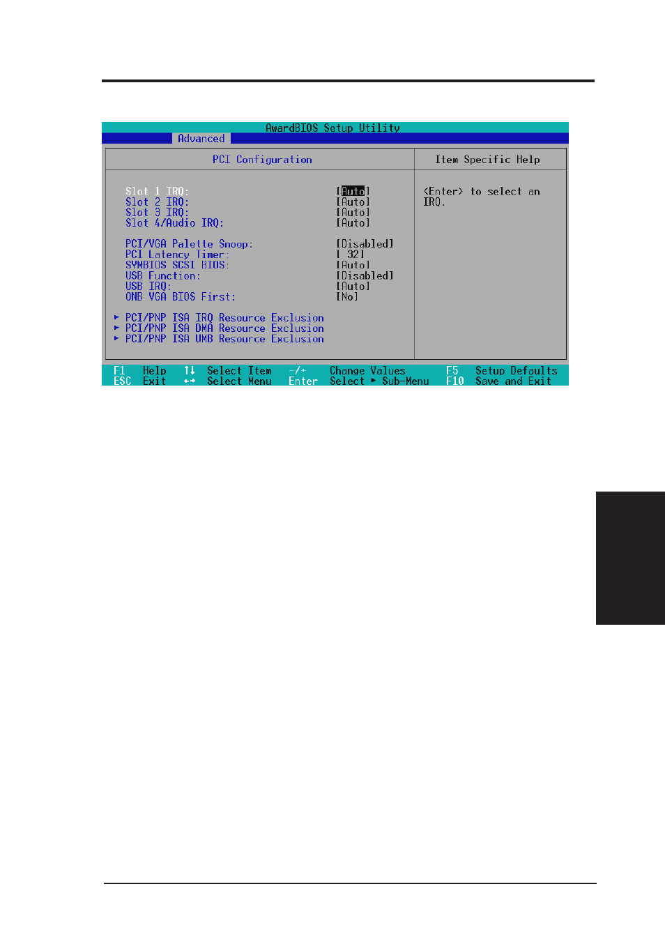 Bios setup, 3 pci configuration | Asus MES-B User Manual | Page 57 / 104