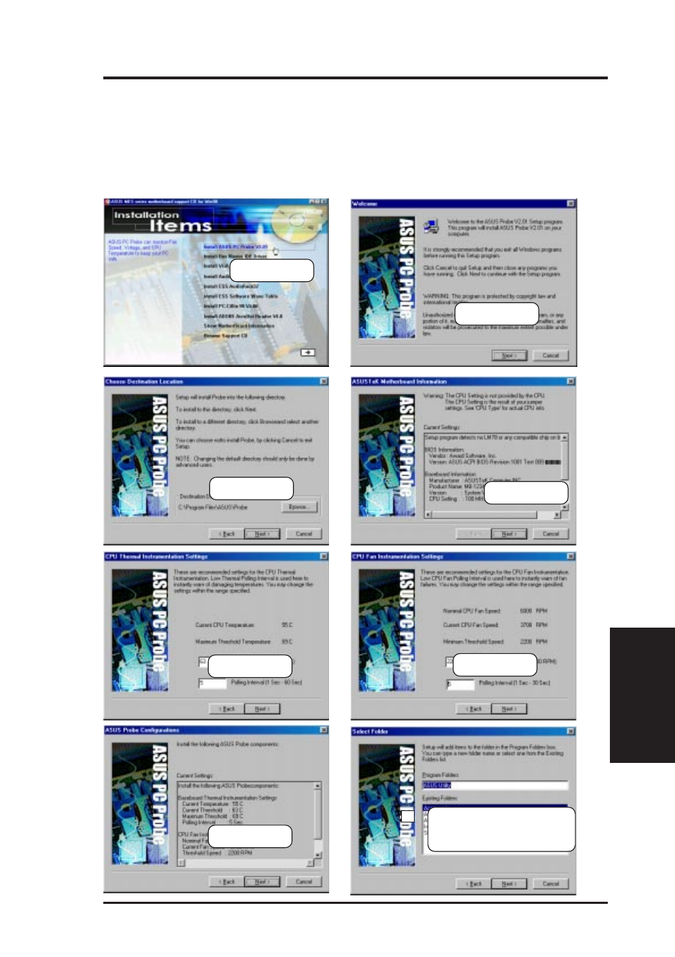 Software setup, 3 install asus pc probe vx.xx | Asus MES-B User Manual | Page 71 / 104