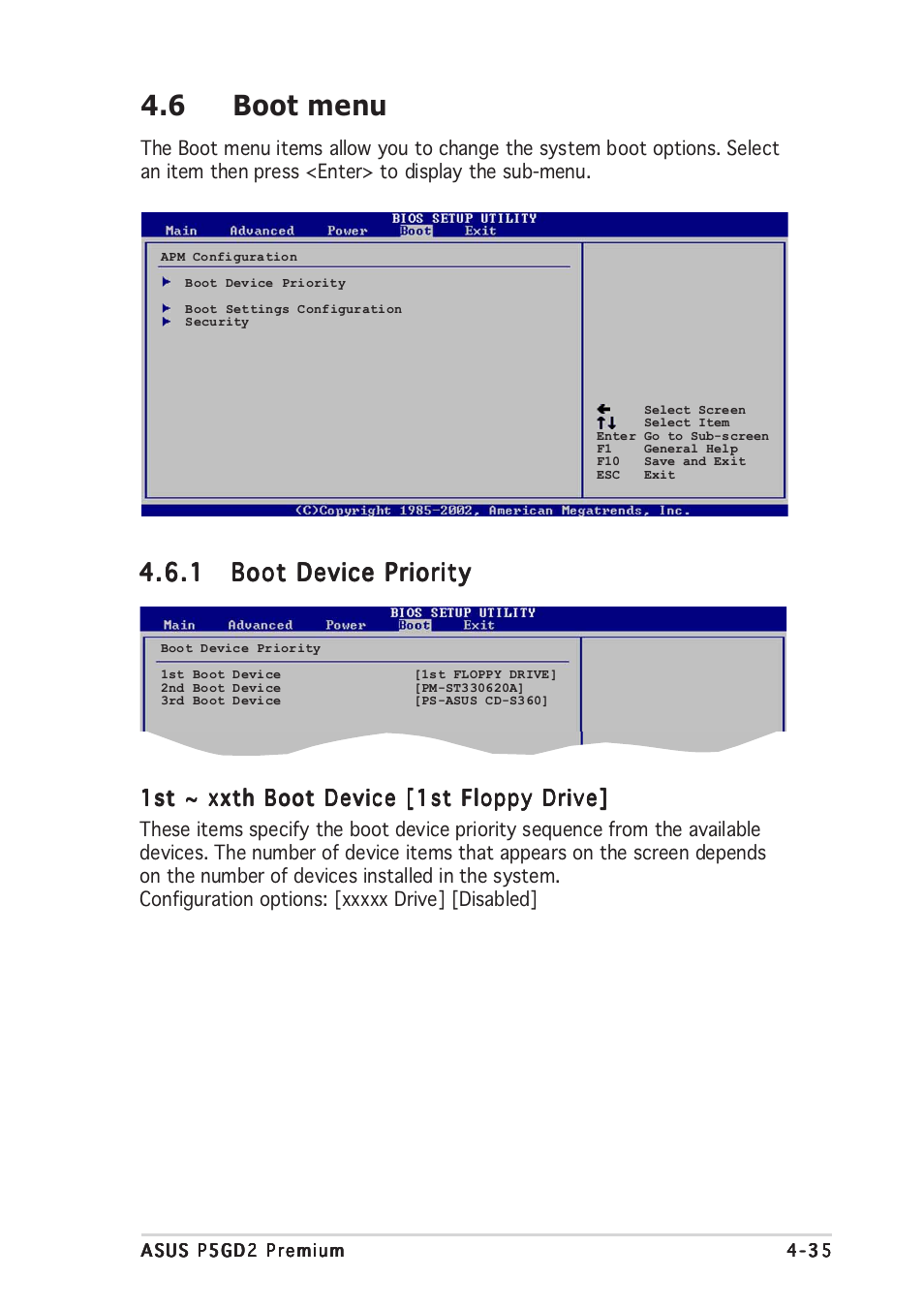 6 boot menu | Asus P5GD2 Premium User Manual | Page 105 / 152