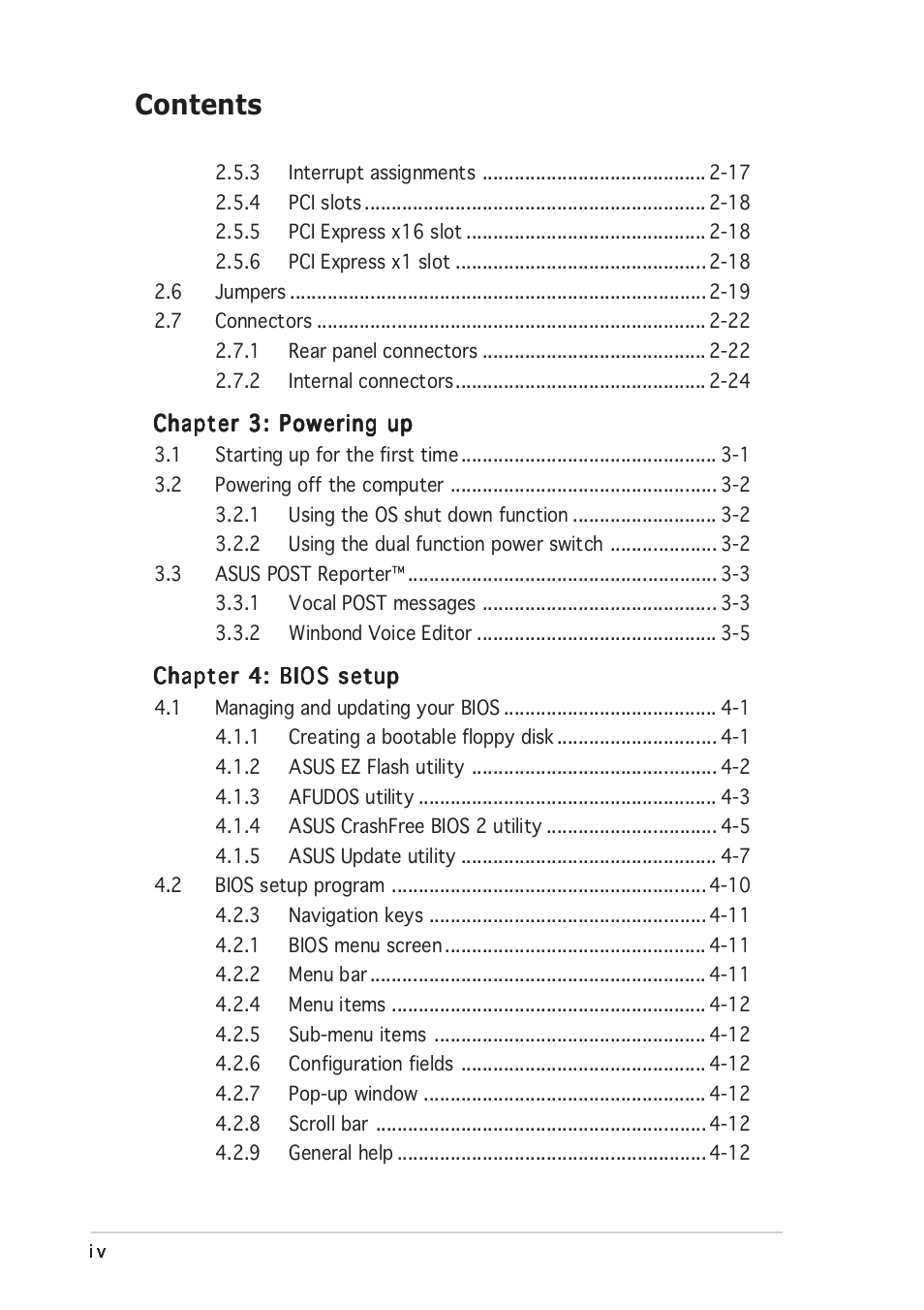 Asus P5GD2 Premium User Manual | Page 4 / 152