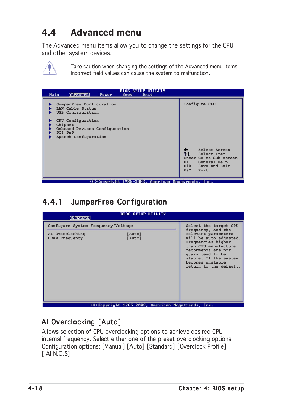 4 advanced menu | Asus P5GD2 Premium User Manual | Page 88 / 152