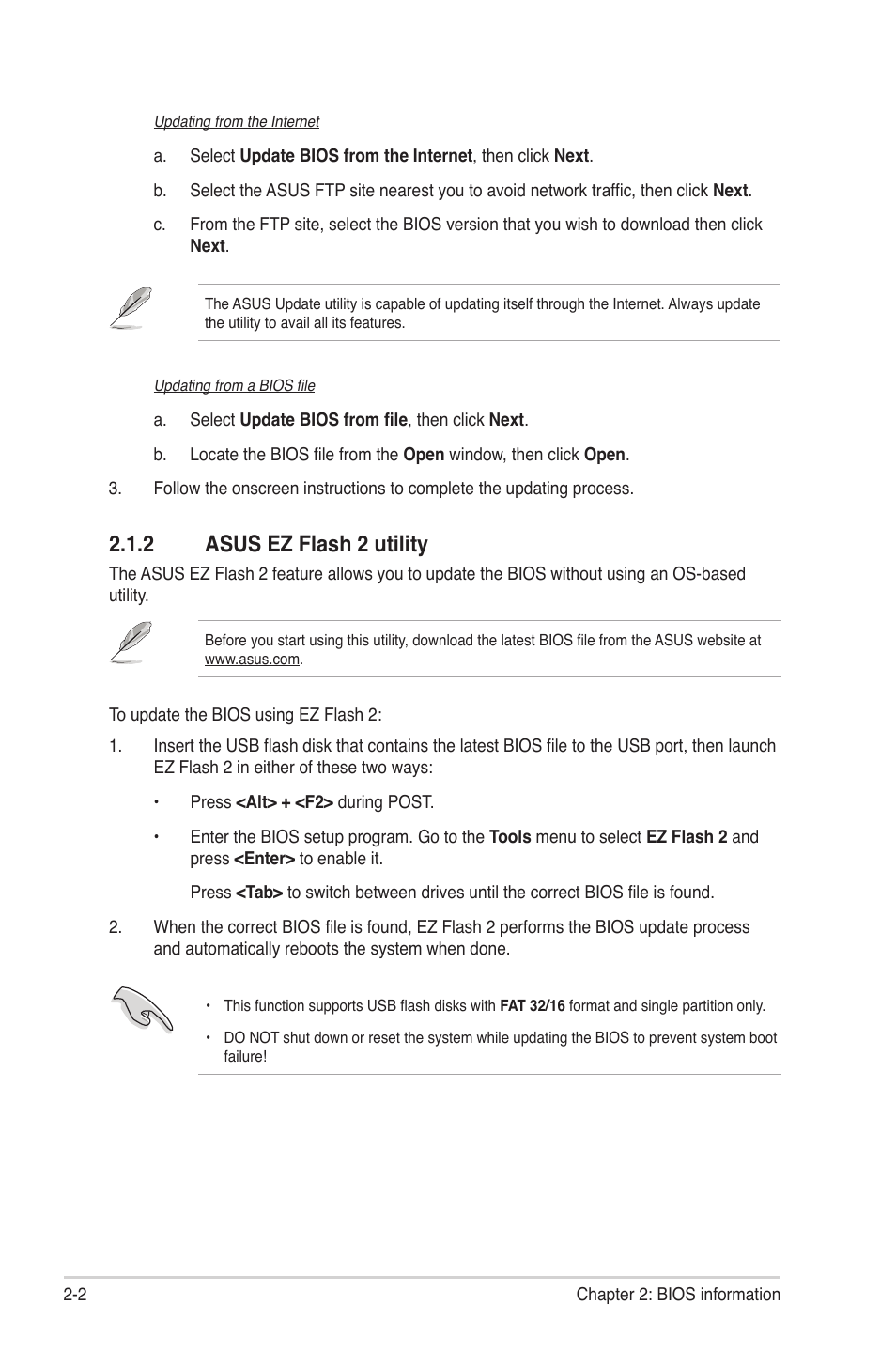 2 asus ez flash 2 utility, Asus ez flash 2 utility -2 | Asus M5A78L-M LX3 PLUS User Manual | Page 38 / 65