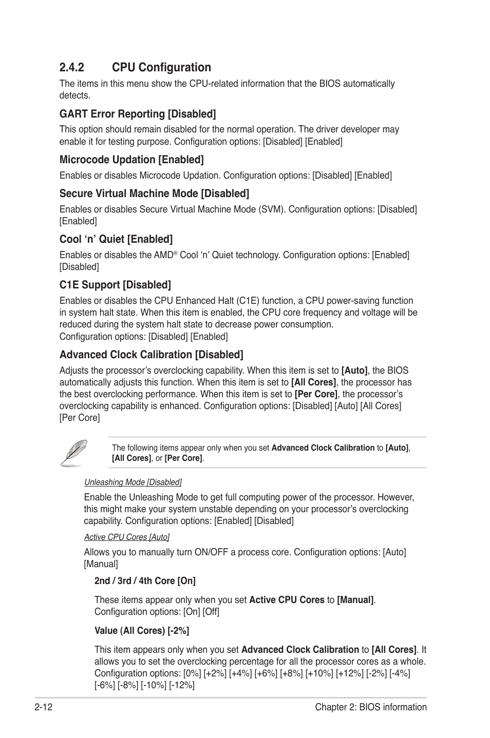 2 cpu configuration, Cpu configuration -12 | Asus M5A78L-M LX3 PLUS User Manual | Page 48 / 65