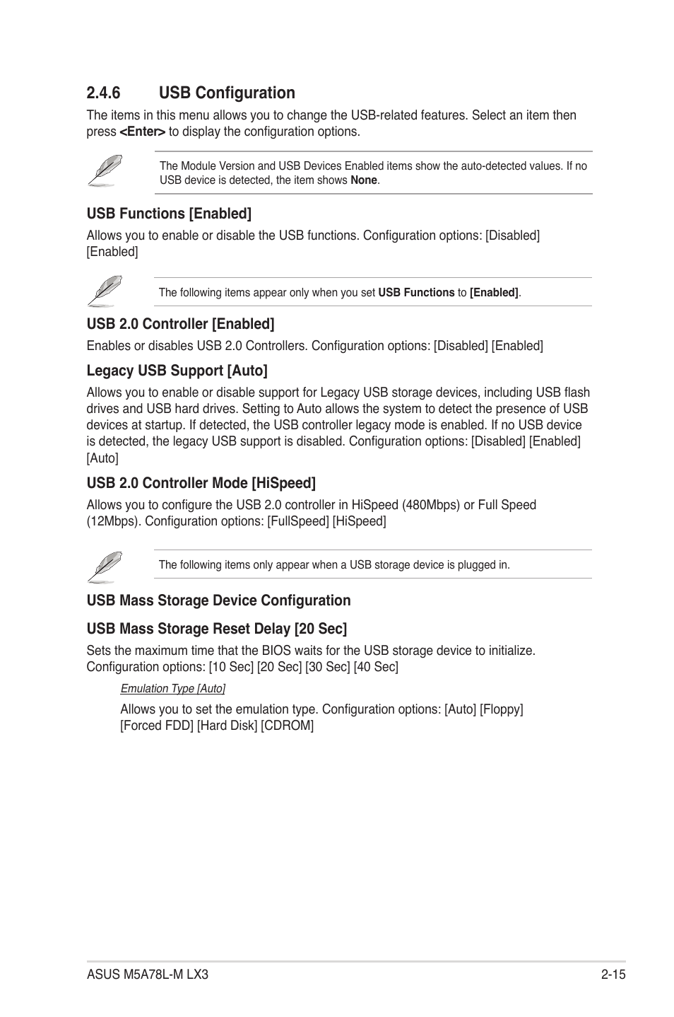 6 usb configuration, Usb configuration -15 | Asus M5A78L-M LX3 PLUS User Manual | Page 51 / 65