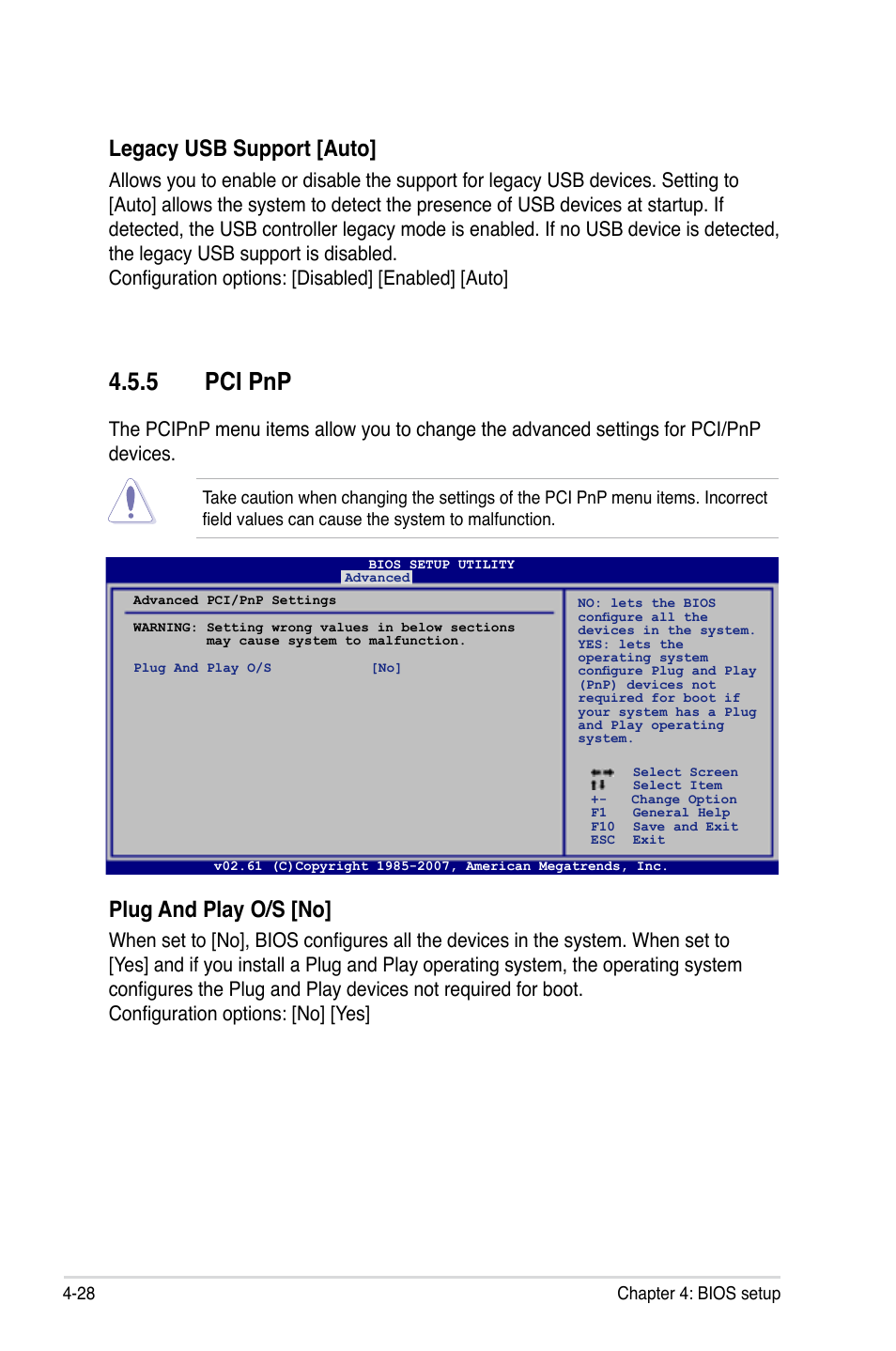 5 pci pnp, Legacy usb support [auto, Plug and play o/s [no | Asus Maximus Formula User Manual | Page 100 / 168