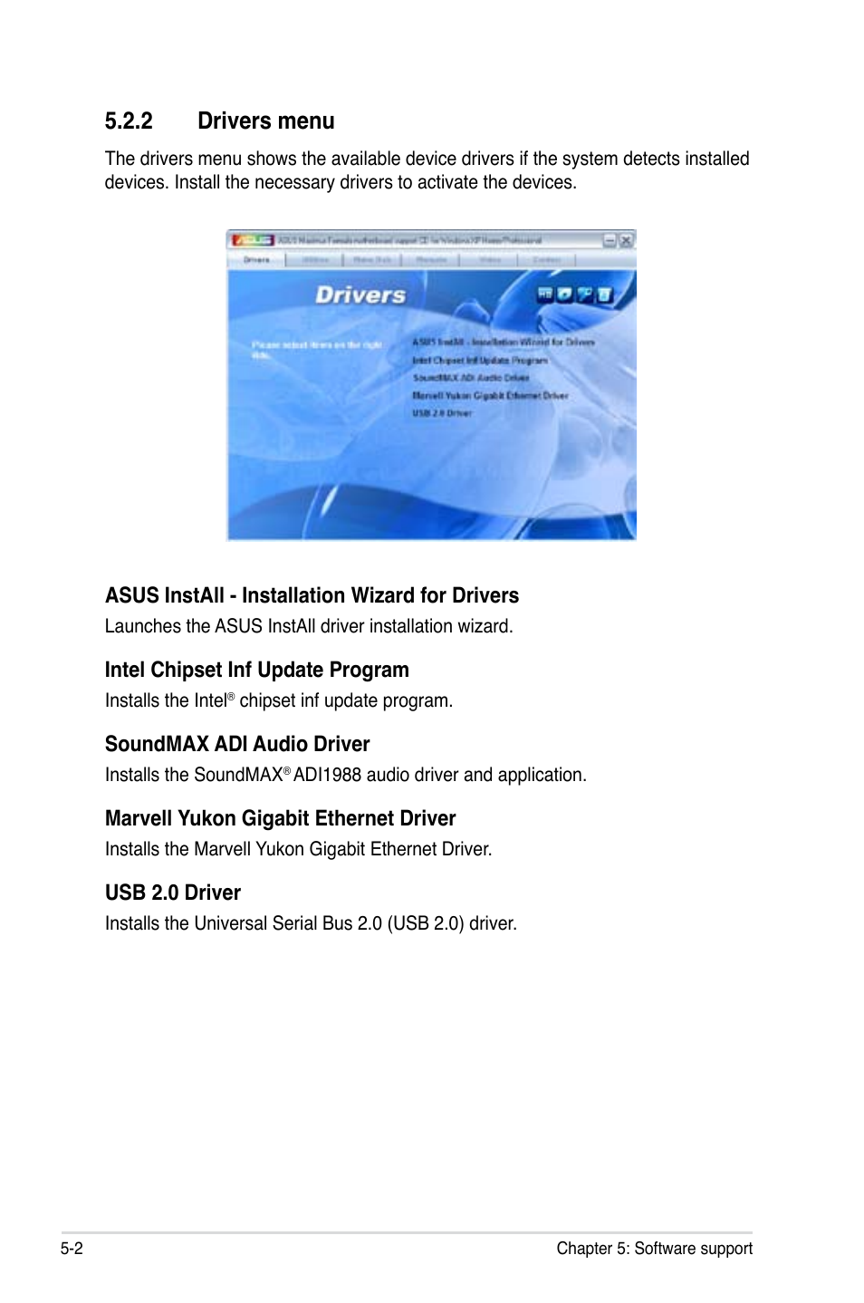 2 drivers menu | Asus Maximus Formula User Manual | Page 118 / 168