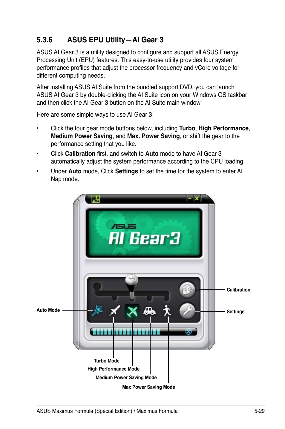 6 asus epu utility—ai gear 3 | Asus Maximus Formula User Manual | Page 145 / 168