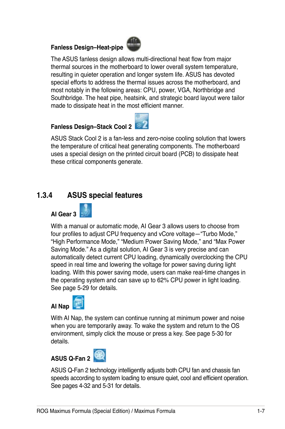 4 asus special features | Asus Maximus Formula User Manual | Page 23 / 168