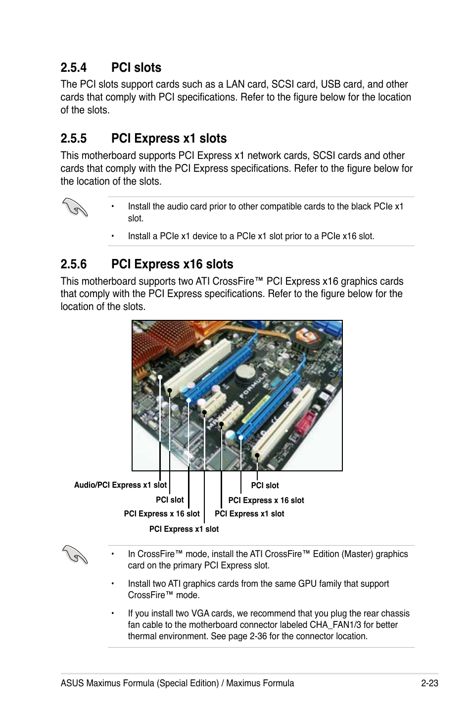 4 pci slots, 5 pci express x1 slots, 6 pci express x16 slots | Asus Maximus Formula User Manual | Page 49 / 168