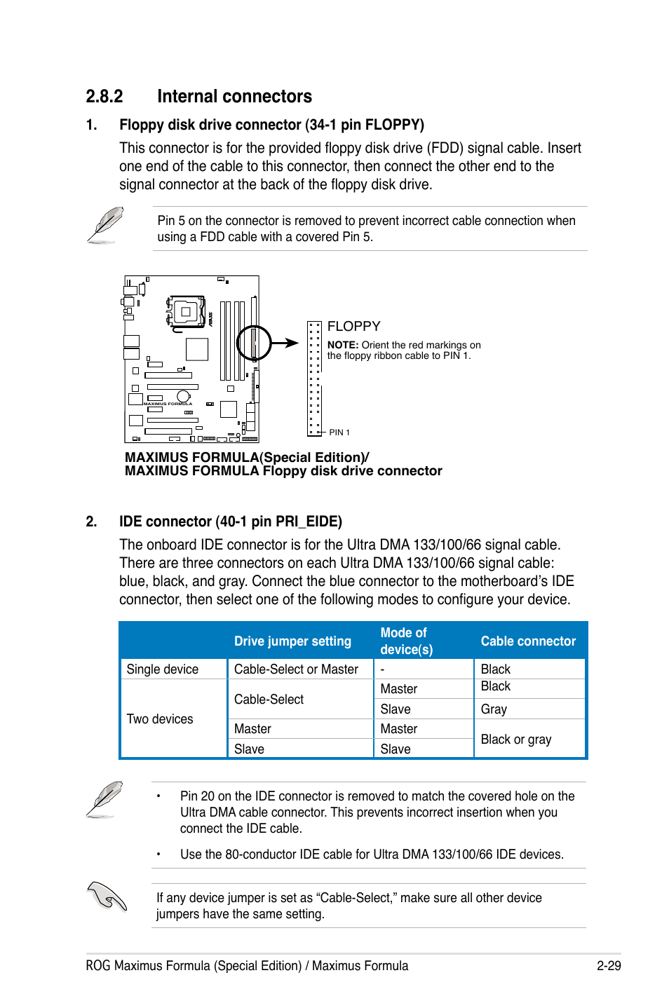 2 internal connectors | Asus Maximus Formula User Manual | Page 55 / 168