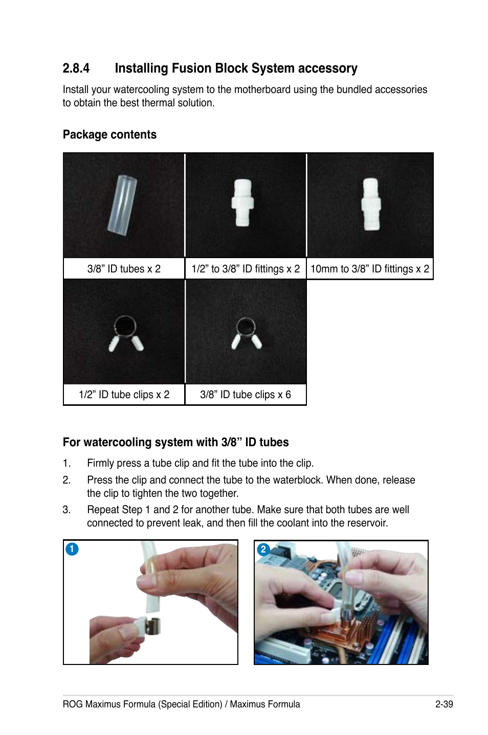 4 installing fusion block system accessory | Asus Maximus Formula User Manual | Page 65 / 168