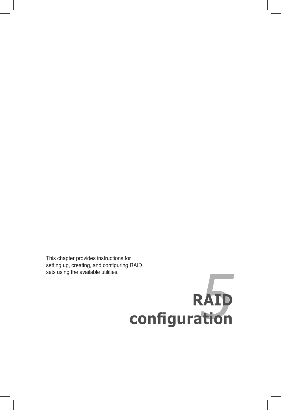 Chapter 5: raid configuration, Chapter 5, Raid configuration | Asus Z9PE-D16 User Manual | Page 113 / 194