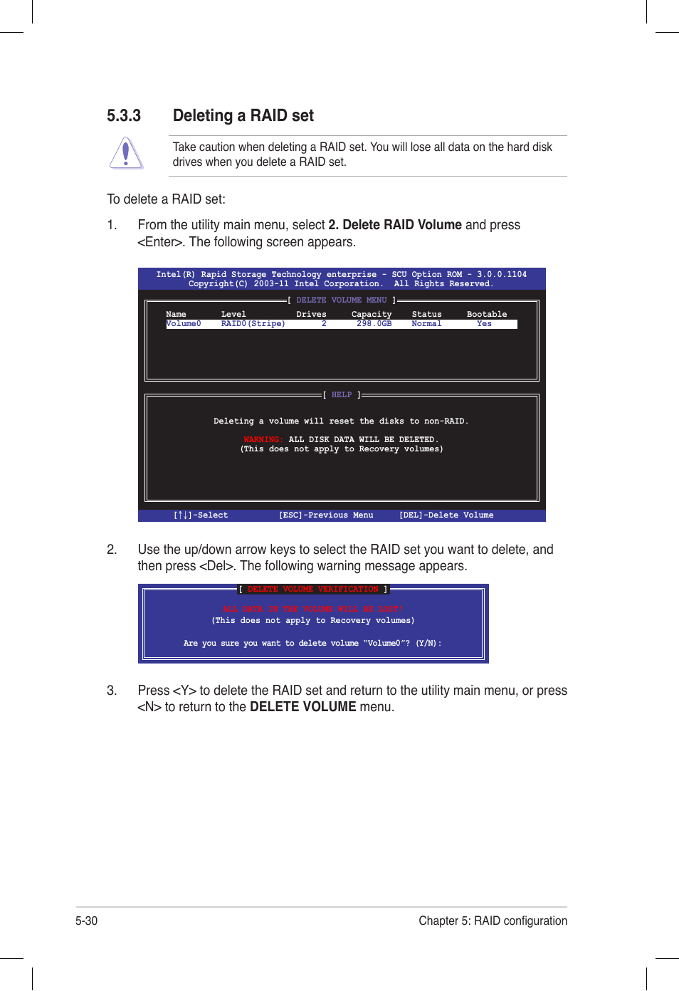 3 deleting a raid set, Deleting a raid set -30 | Asus Z9PE-D16 User Manual | Page 142 / 194