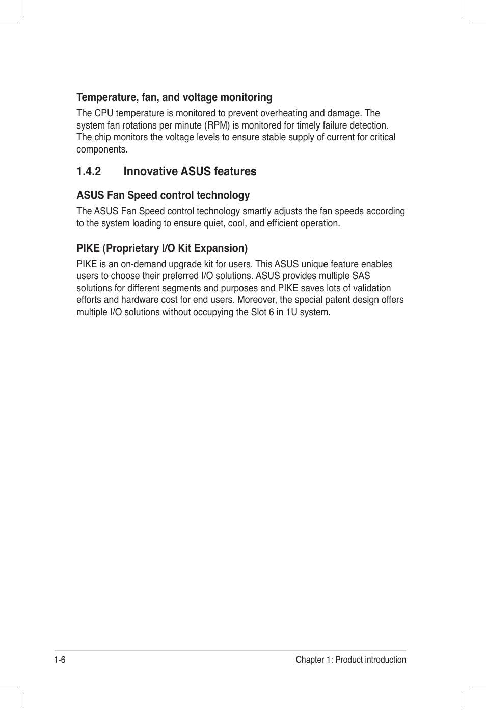 2 innovative asus features, Innovative asus features -6 | Asus Z9PE-D16 User Manual | Page 18 / 194