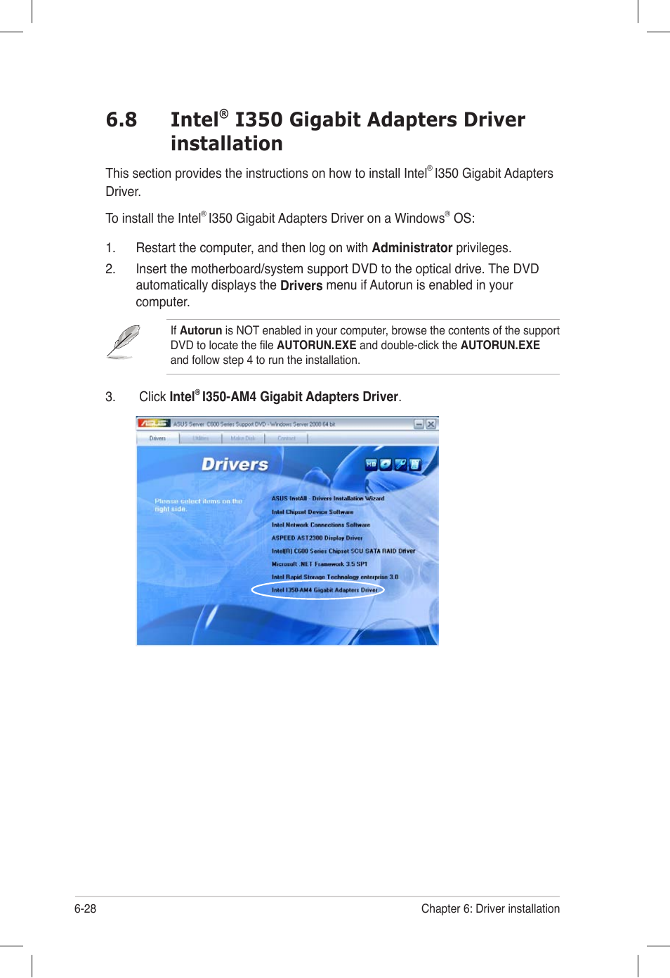 Intel, I350 gigabit adapters driver installation -28, 8 intel | I350 gigabit adapters driver installation | Asus Z9PE-D16 User Manual | Page 180 / 194