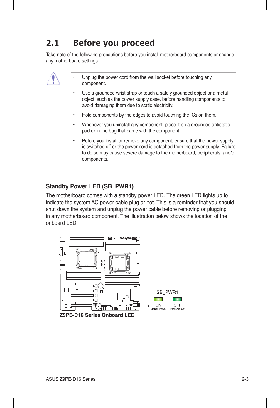 1 before you proceed, Before you proceed -3 | Asus Z9PE-D16 User Manual | Page 21 / 194