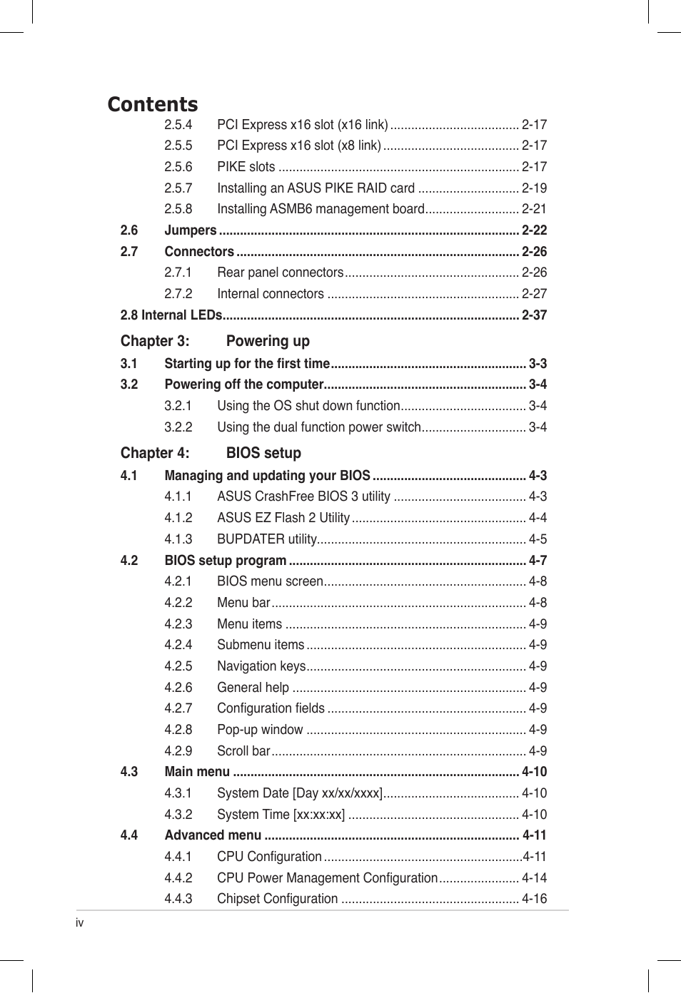 Asus Z9PE-D16 User Manual | Page 4 / 194