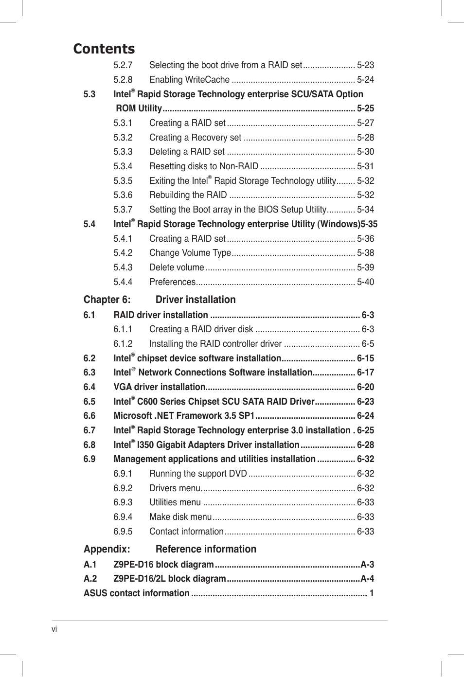 Asus Z9PE-D16 User Manual | Page 6 / 194