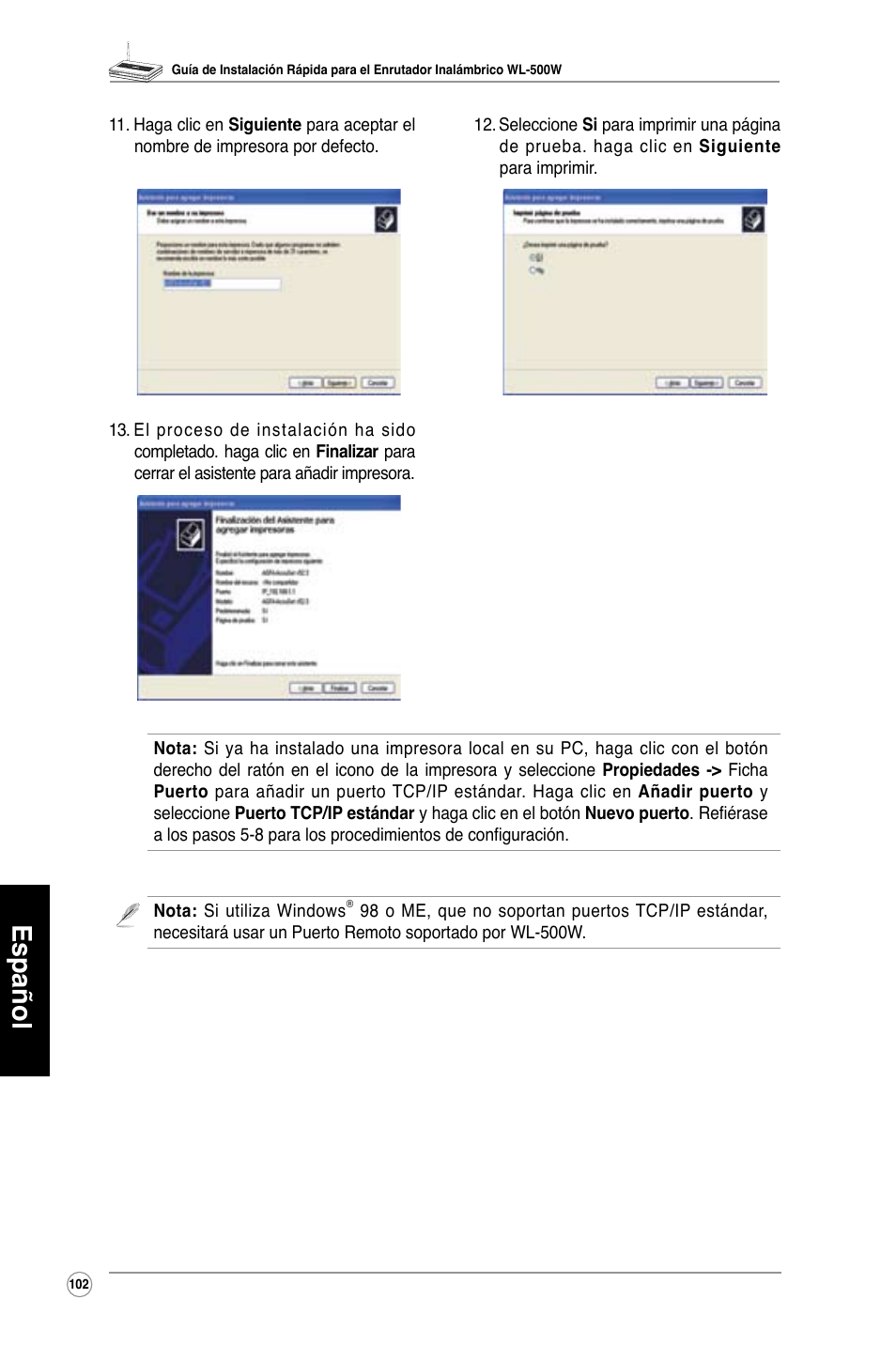 Español | Asus WL-500W User Manual | Page 103 / 123