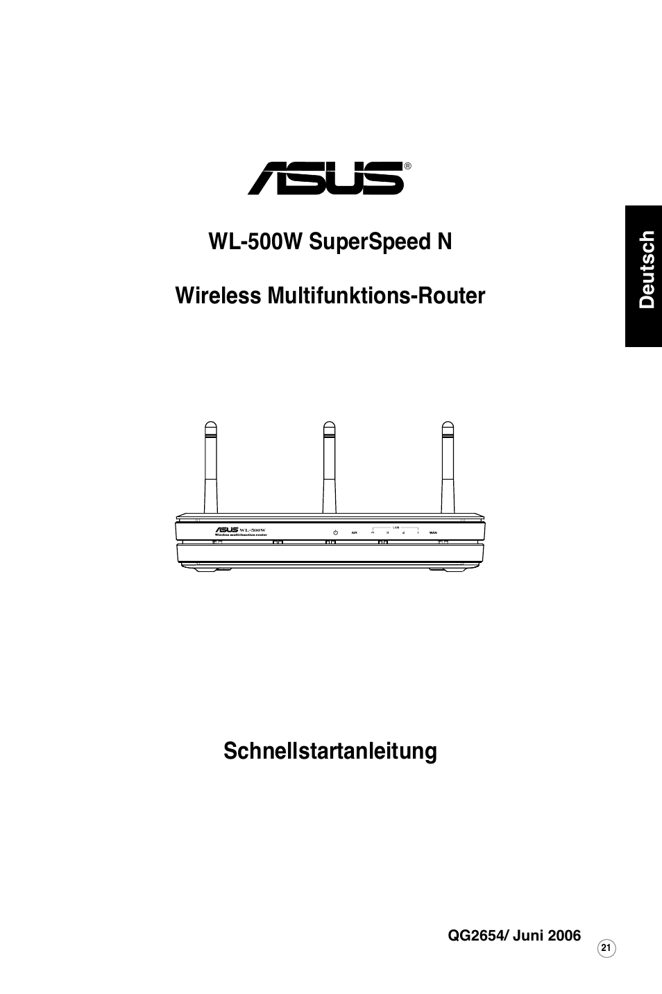 Deutsch | Asus WL-500W User Manual | Page 22 / 123