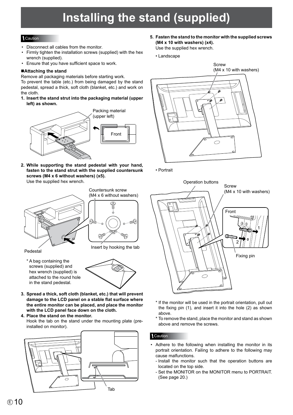 Installing the stand (supplied) | Asus PQ321QE User Manual | Page 10 / 33