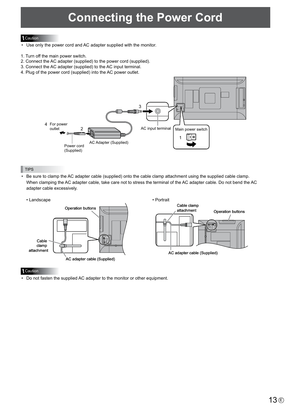 Connecting the power cord | Asus PQ321QE User Manual | Page 13 / 33