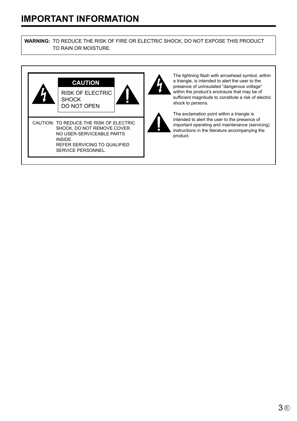 Important information | Asus PQ321QE User Manual | Page 3 / 33