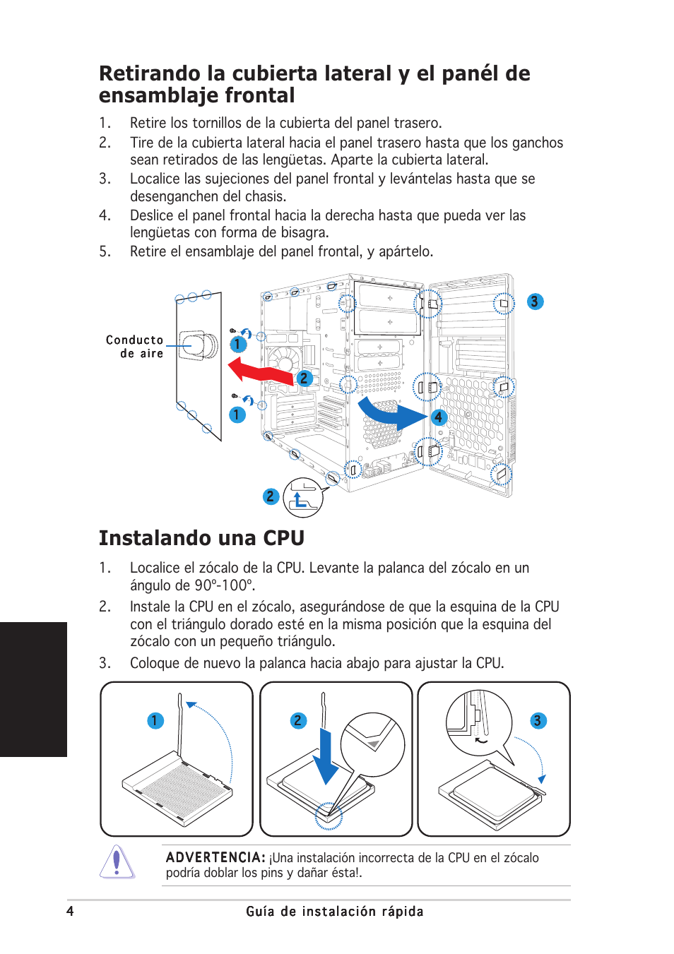 Instalando una cpu, Espa ñ ol | Asus V2-AE1 User Manual | Page 36 / 80